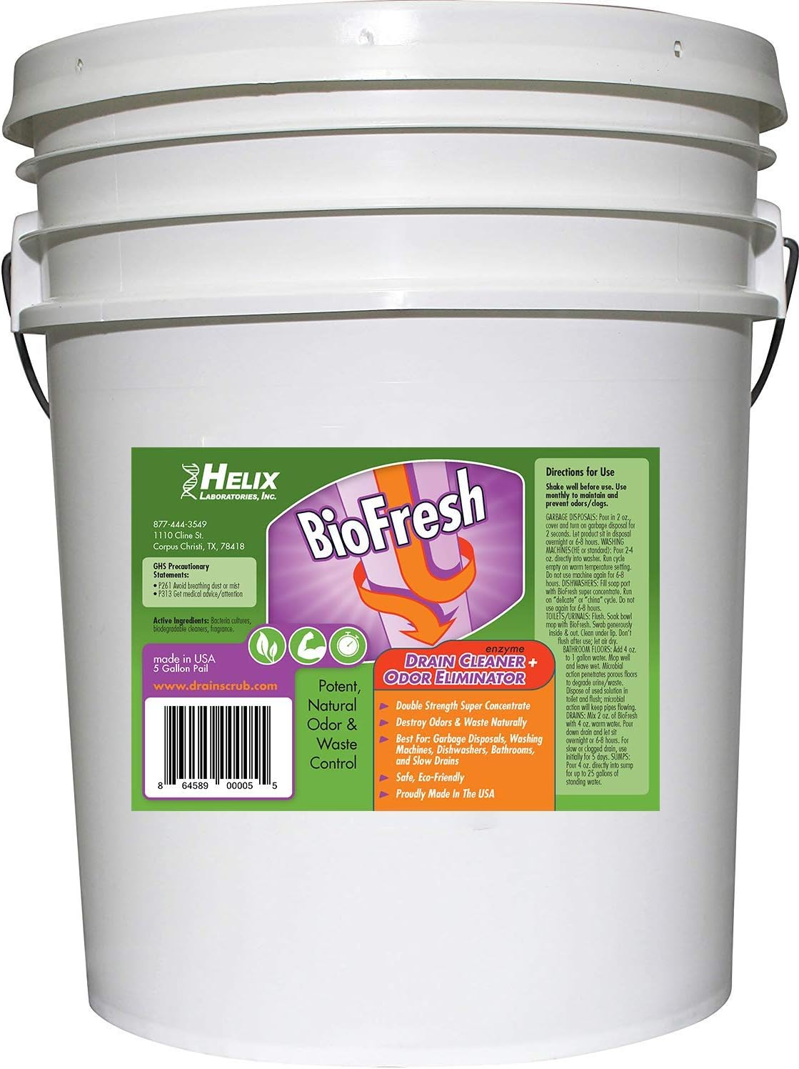 Enzyme Drain Cleaner & Deodorizer for Sinks, Showers, Septics