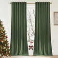 NICETOWN Sage Green Blackout Velvet Curtains 96 in - Plush Light