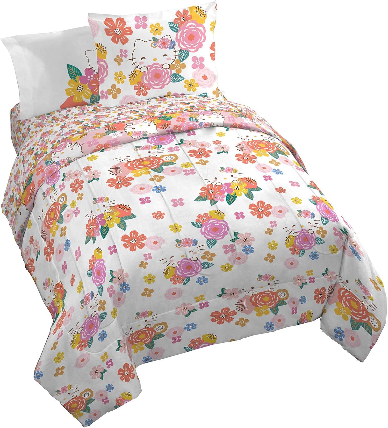 Hello Kitty Queen Size Comforter Set - 7 Piece Bedding Set