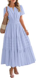 Womens Summer 2025 Boho Midi Maxi Dress - Lightweight with Pockets
