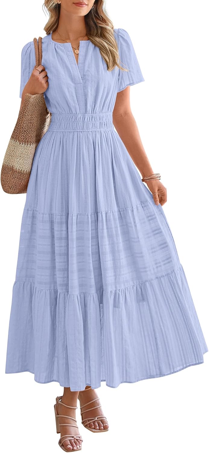 BTFBM Womens Summer Casual Maxi Dresses with Pockets 2025