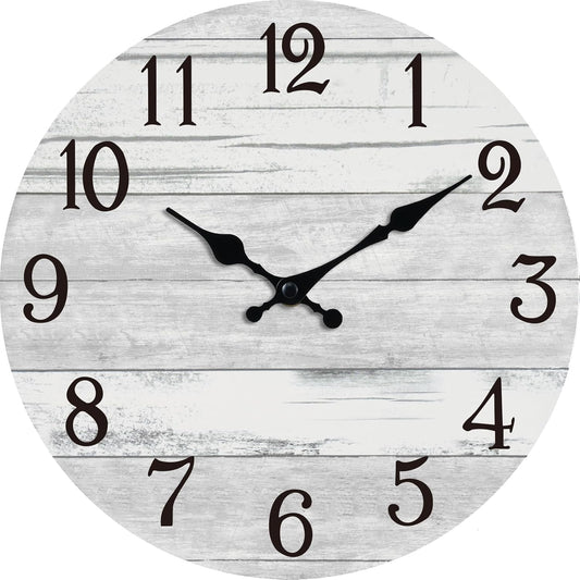 Silent Non Ticking Wall Clock 18 Inch Large Gray Rustic Design