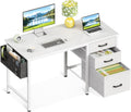 40 Inch Small Home Office Computer Desk with Fabric Drawers