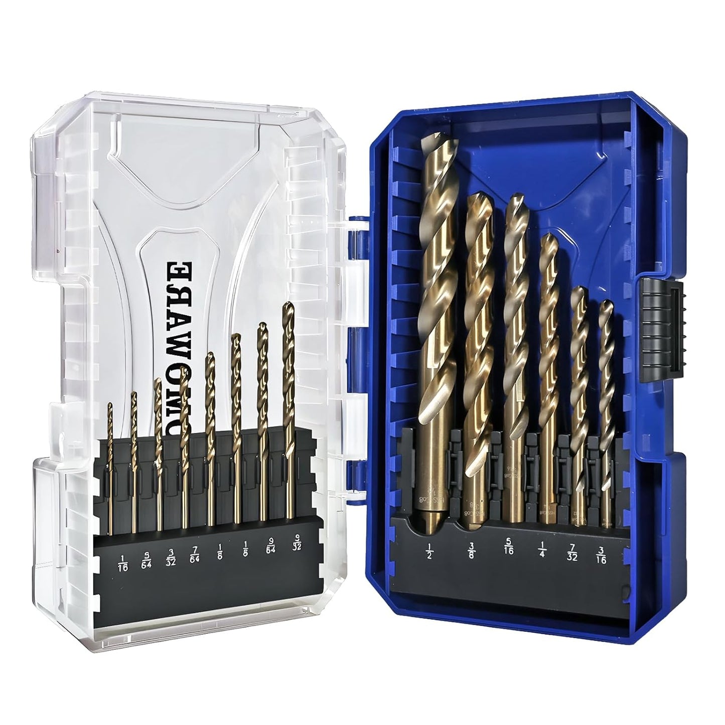 COMOWARE Cobalt Drill Bit Set - 14Pcs for Metal and Wood