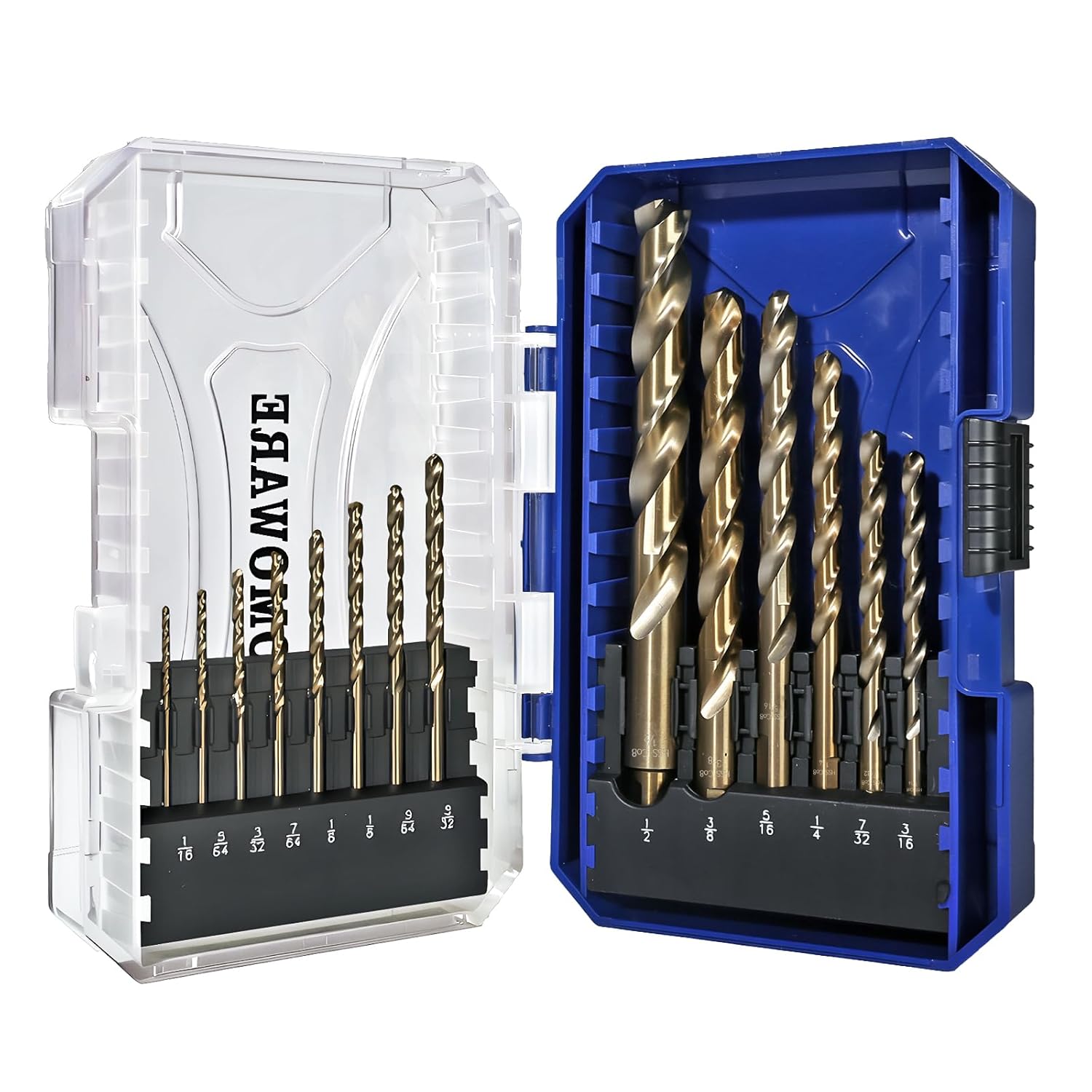 COMOWARE Cobalt Drill Bit Set - 14Pcs for Metal and Wood