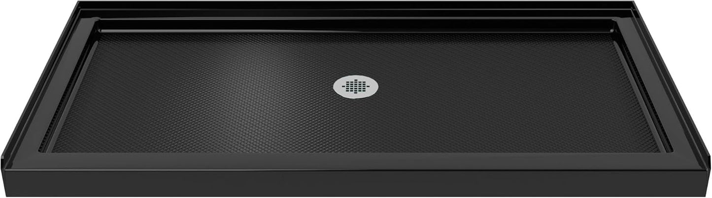 DreamLine SlimLine 30 in. D x 60 in. W Shower Base in Black