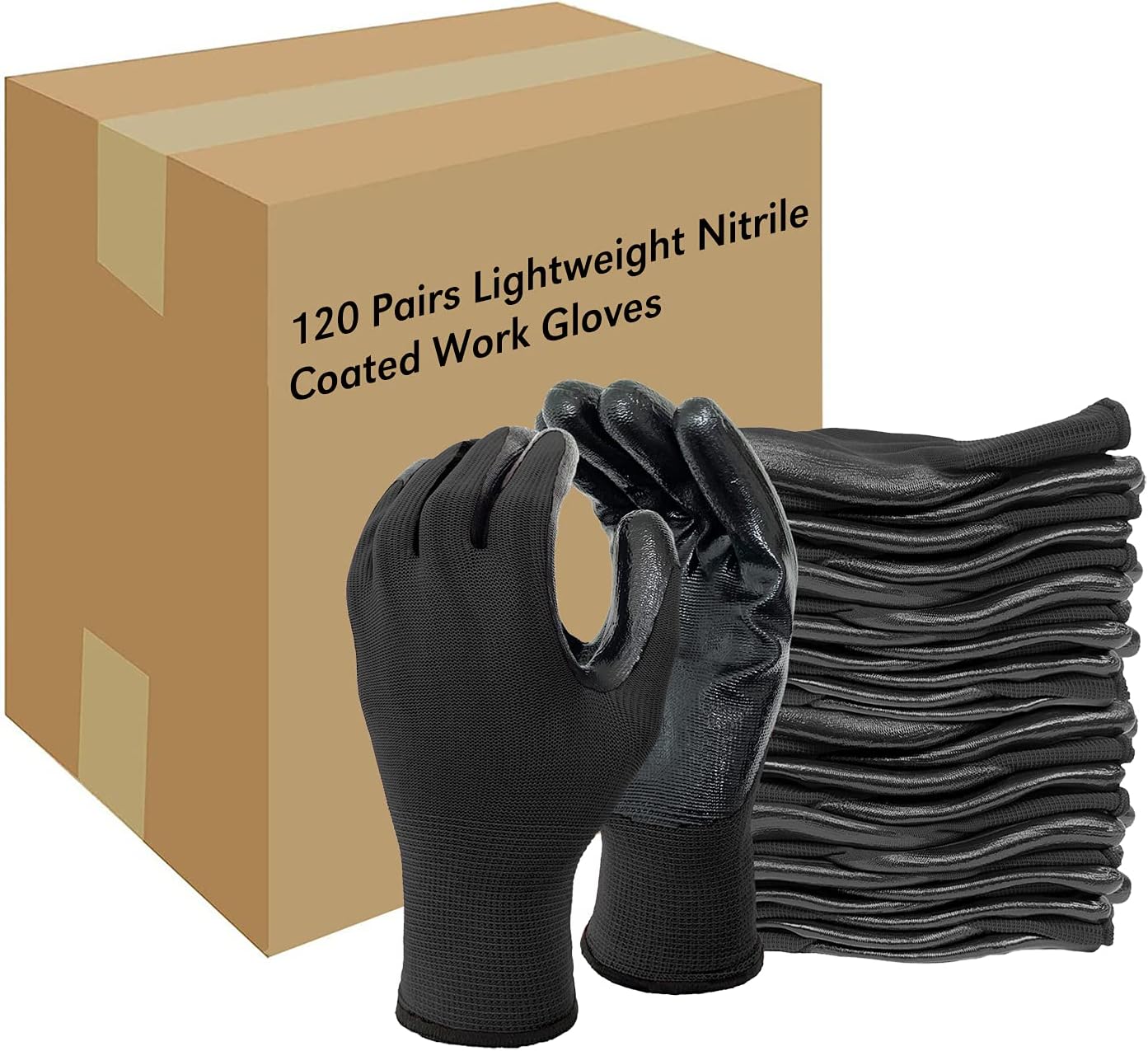 Evridwear Nitrile Coated Work Gloves for Automotive and Gardening