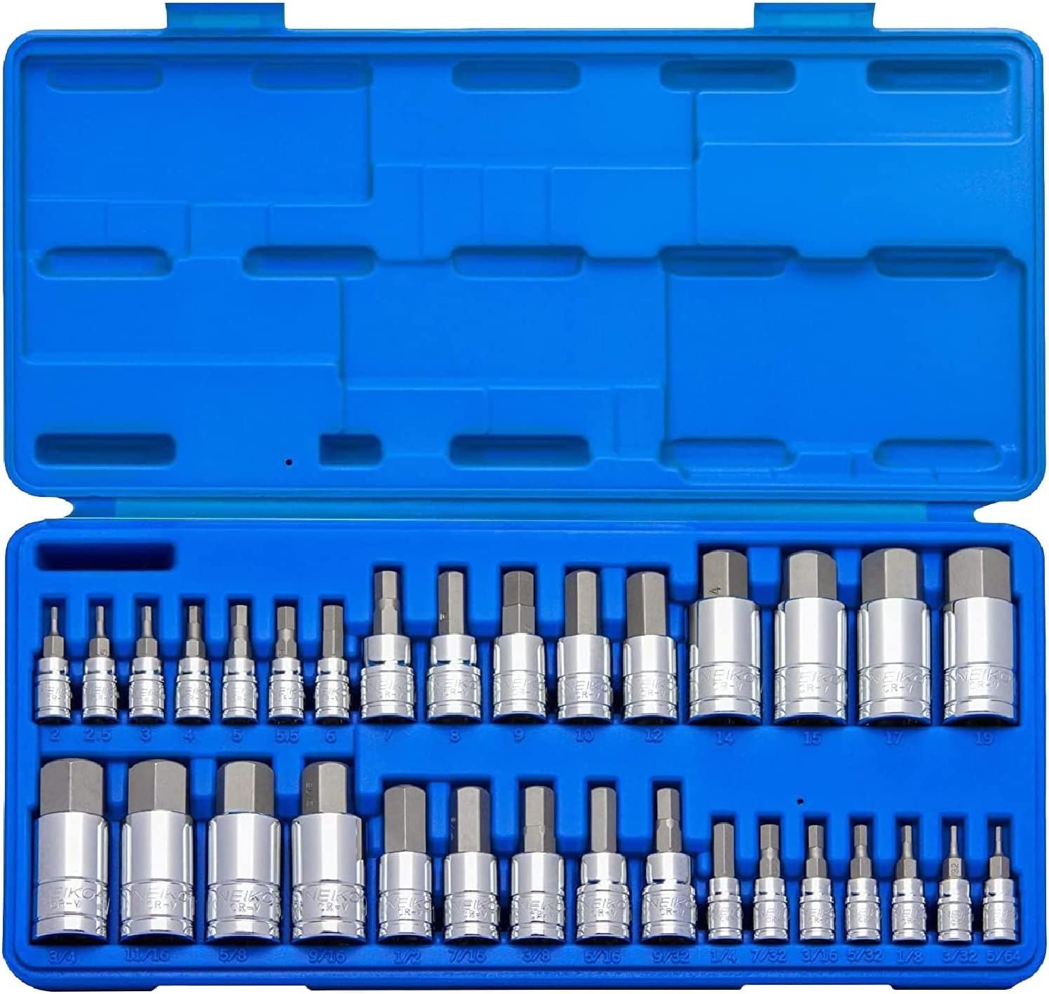 NEIKO 10288A Allen Hex Bit Socket Set - 32 Piece Durable Set