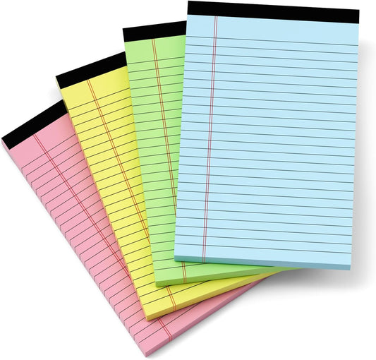 Zaviko Pink Legal Pads 5x8 - Vibrant College Ruled Notepads