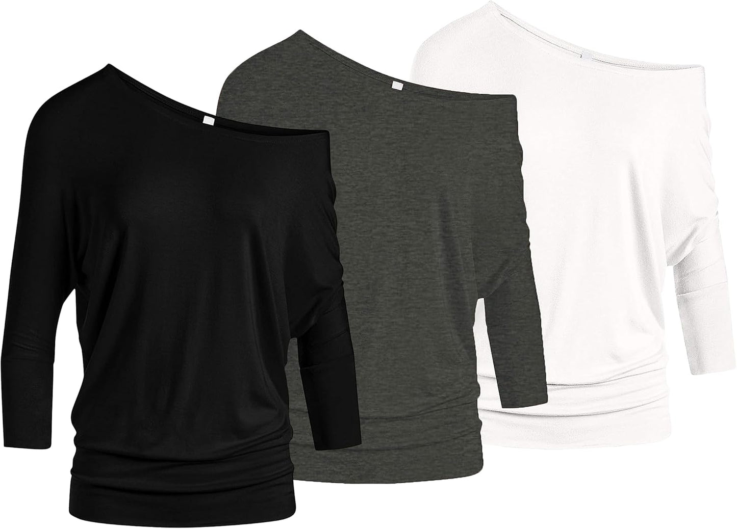 3 Pack Dolman Tops for Women Off The Shoulder Stylish Comfort