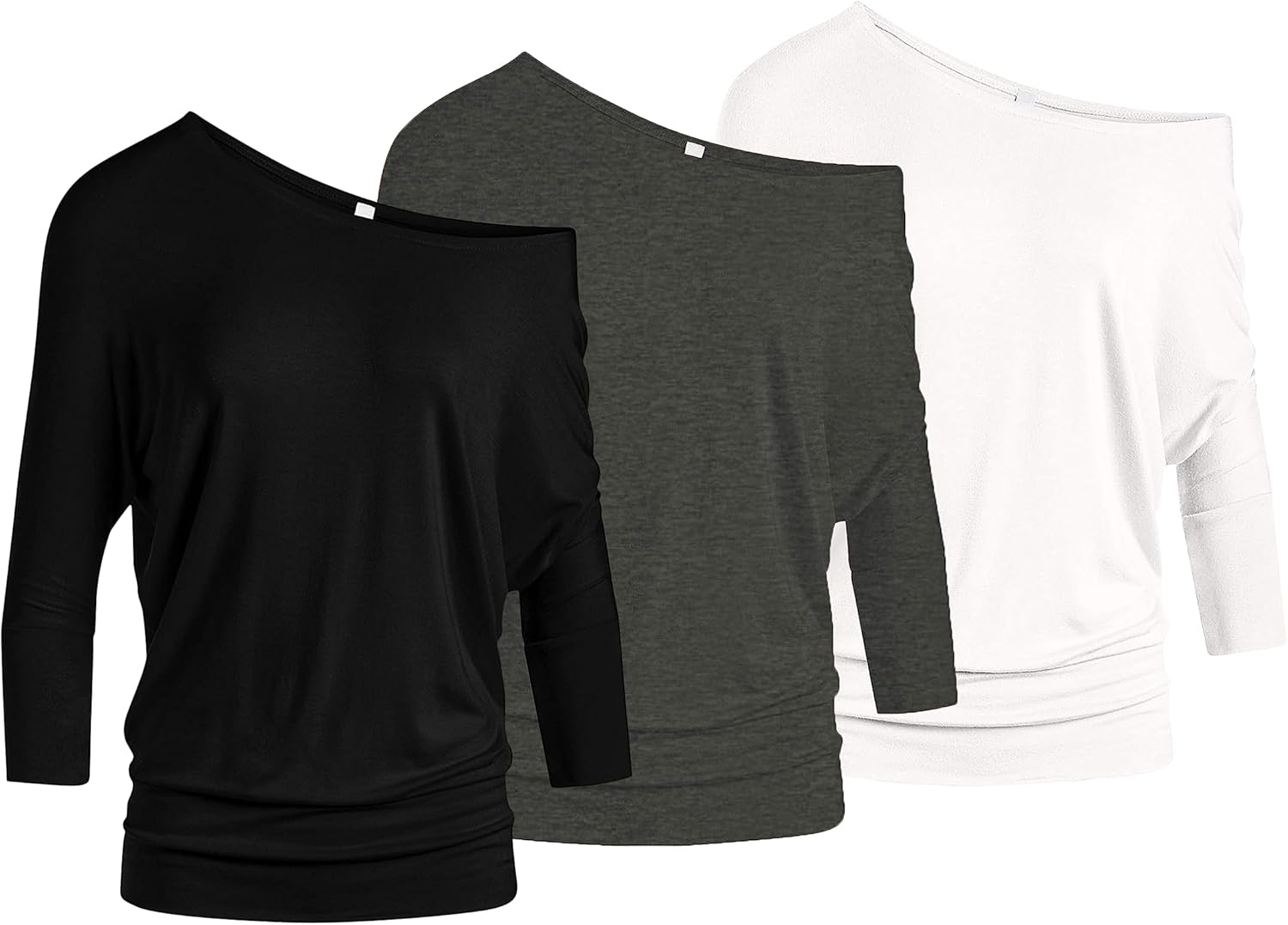 3 Pack Dolman Tops for Women Off The Shoulder Stylish Comfort