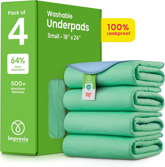 IMPROVIA Washable Underpads - Heavy Absorbency Reusable Protection