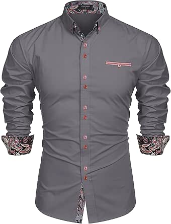 COOFANDY Men's Dress Shirt Long Sleeve Casual Button Down Style