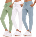 BottomLine 3 Pack Sweatpants Women - Cozy Fleece Joggers loungewear