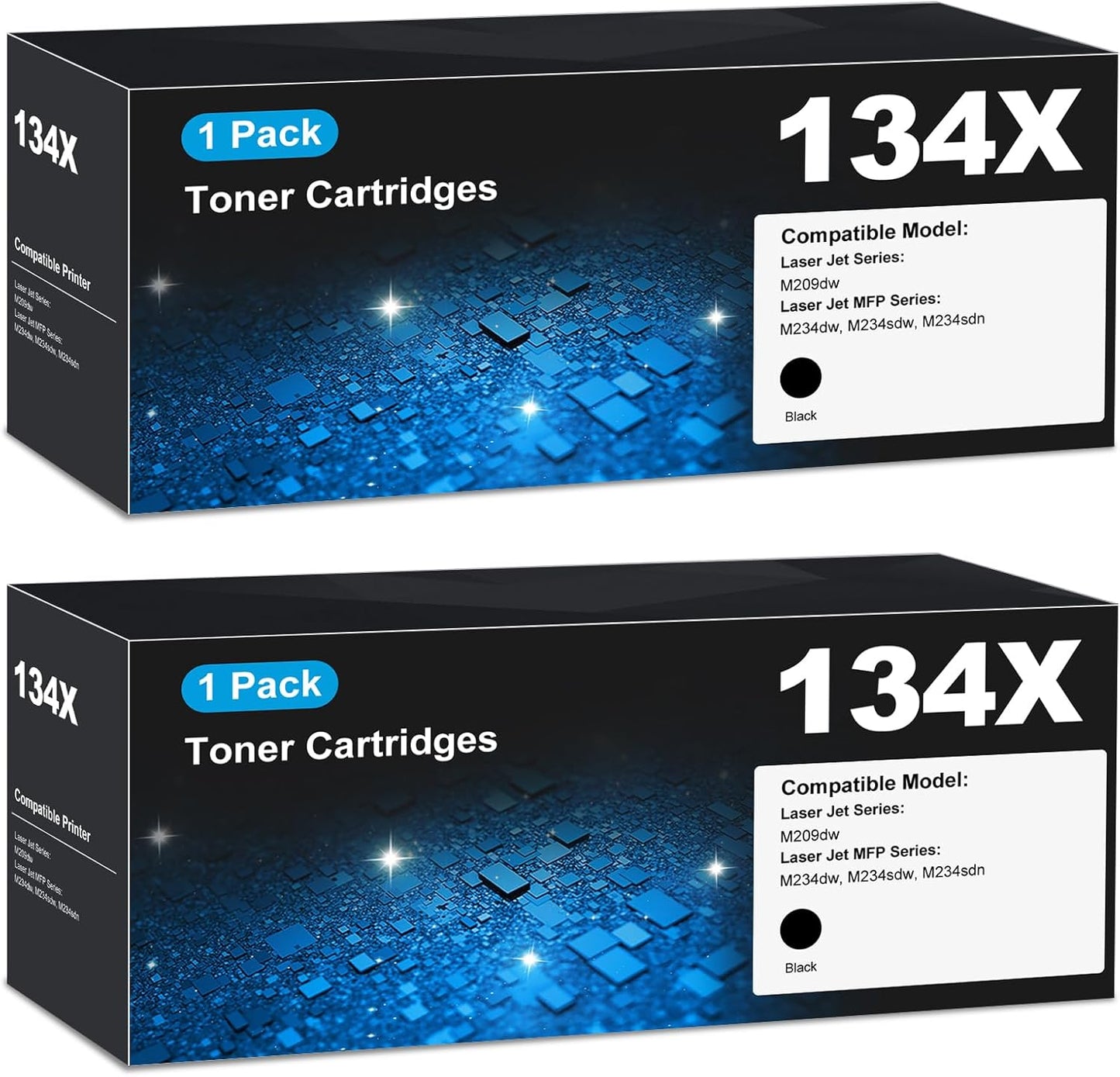 134X Black Toner Cartridges for HP Laser Jet M234dw M209dw