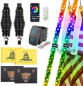 6FT Spiral RGBW Whip Lights 2 Pack - Bright App Controlled Safety