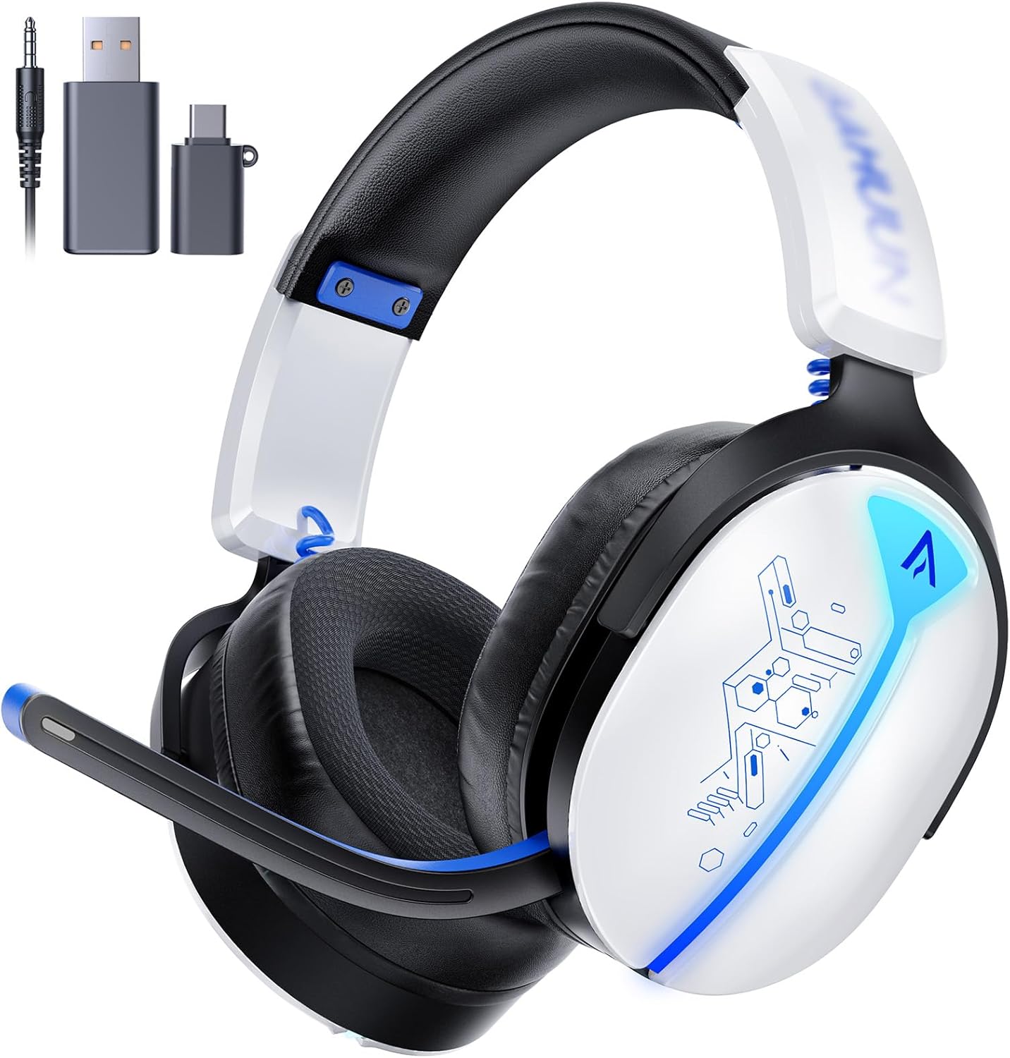 Wireless Gaming Headset with 7.1 Surround Sound for PS5 and PC