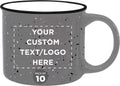 Ceramic Campfire Coffee Mugs 13 oz Set of 10 - Grey Personalized Bulk