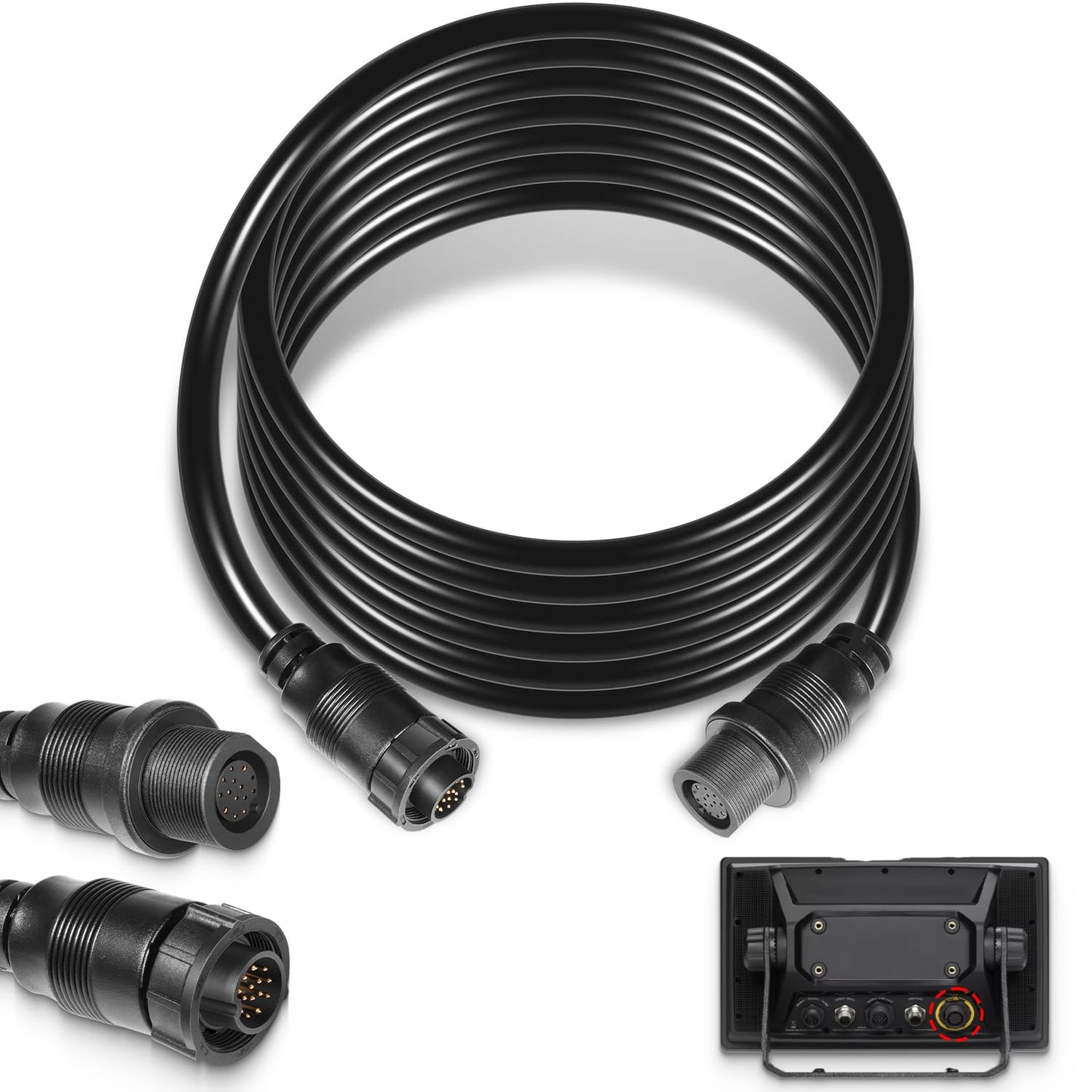 Replacement 10ft Transducer Extension Cable for Humminbird Models