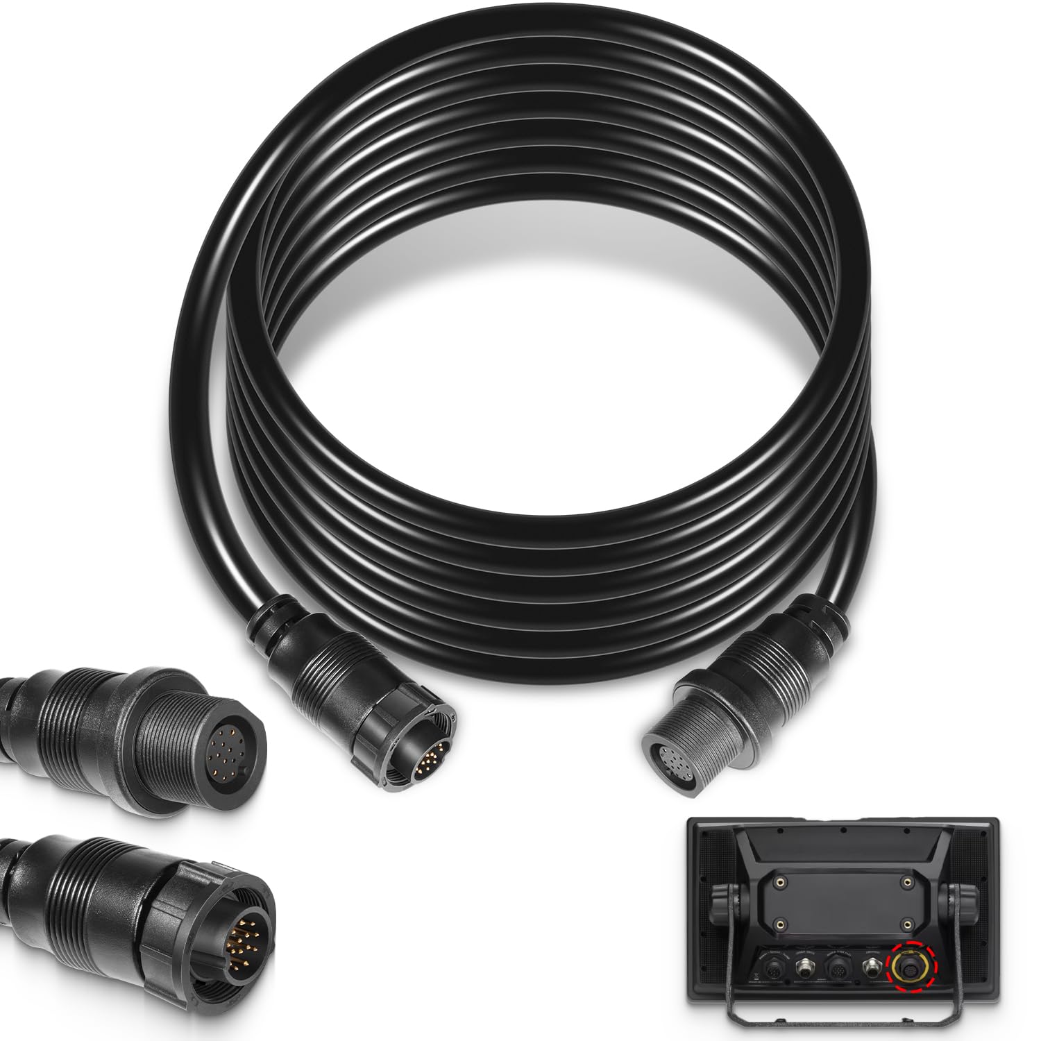 Replacement 10ft Transducer Extension Cable for Humminbird Models