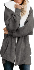 ReachMe Womens Sherpa Lined Fleece Zip Up Jacket - Oversized Warm