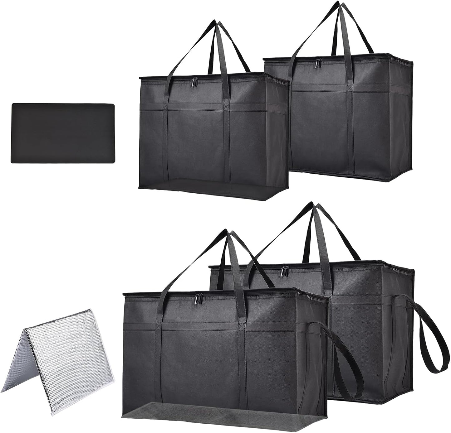 4-Pack Insulated Food Delivery Bags for Catering & Travel