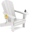 SERWALL Adirondack Chair with Cup Holders for Outdoor Comfort