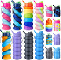 Collapsible Water Bottles for Travel - 8 Pcs Silicone Set