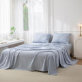 Washed Cotton Sheet Set Twin - Linen Like, Breathable Comfort