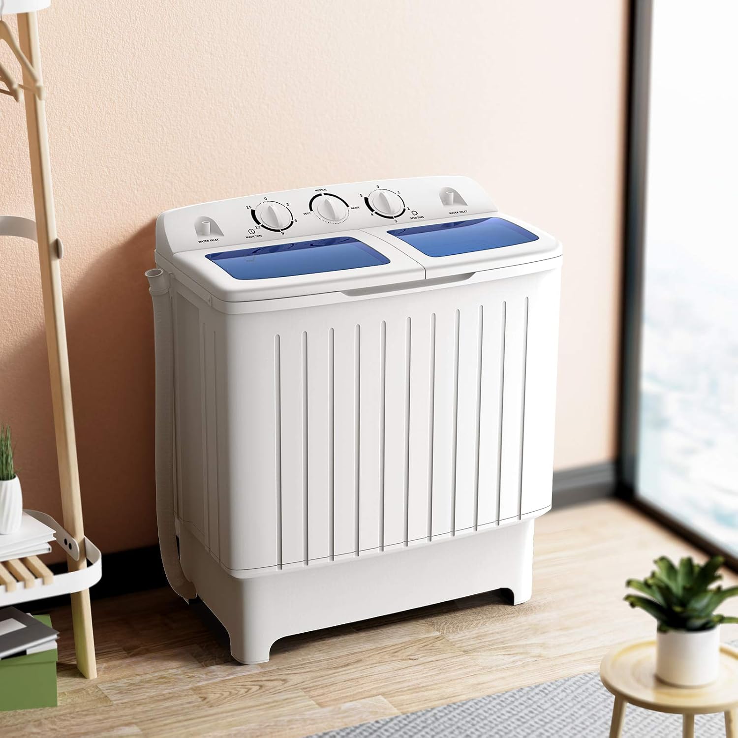 Giantex Compact Twin Tub Mini Washer - 20lbs Spinner Combo