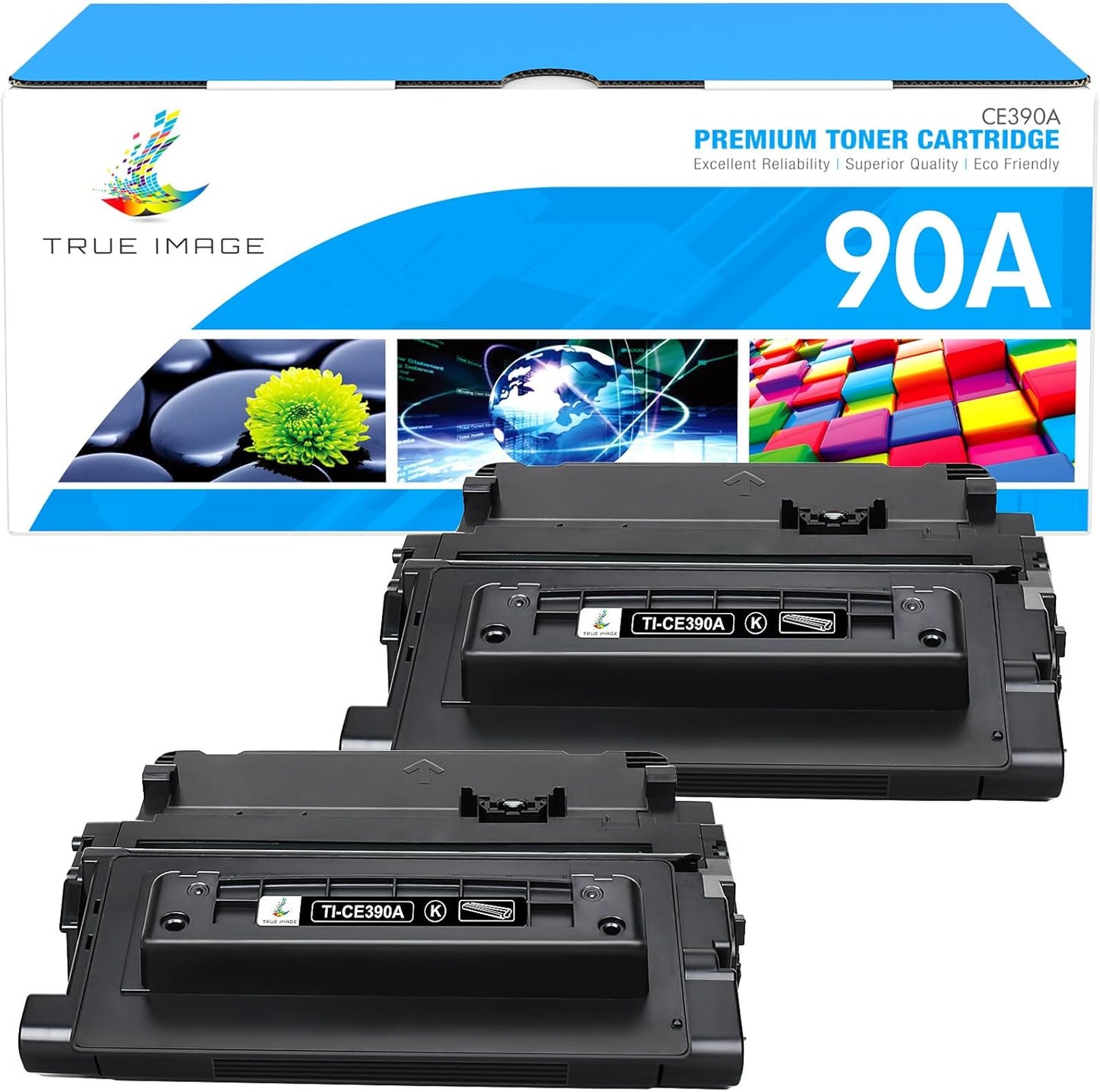 CE390A 90A Black Toner Cartridge 2 Pack for HP Printers