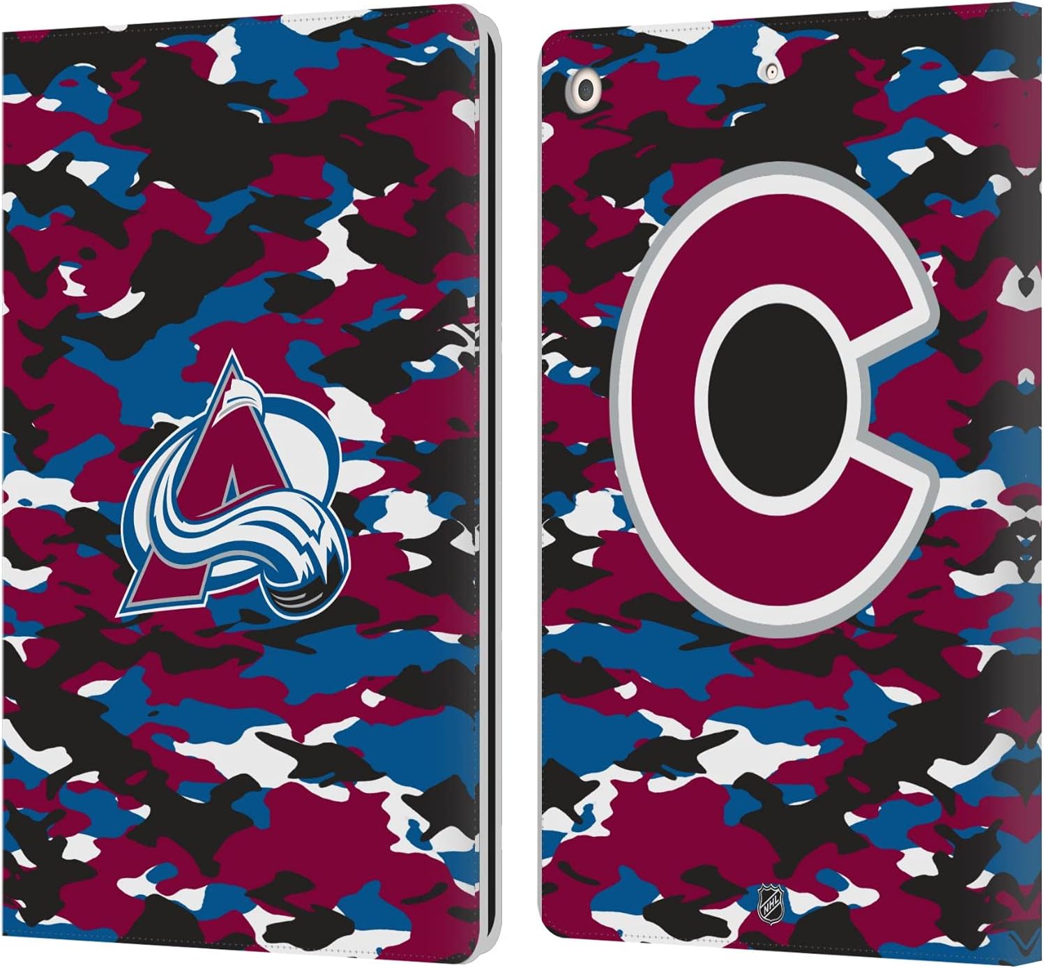 NHL Camouflage Colorado Avalanche Leather Wallet Case for iPad