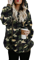 Dokotoo Womens Fuzzy Warm Casual Hooded Sweatshirt with Pockets