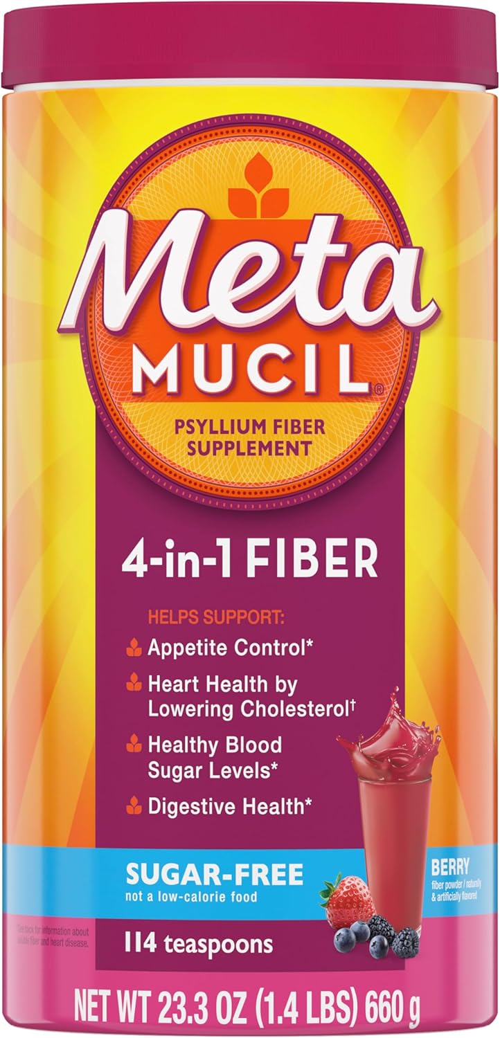 Metamucil 4-in-1 Fiber Supplement for Healthy Digestion and Energy