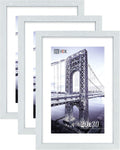 VCK Poster Frames 20x30 White 3 Pack - Solid Wood Wall Frames