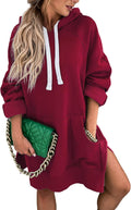 Oversized Sweatshirt for Women - Long Sleeve Split Hem Hoodie Dress