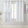 White Full Blackout Curtain Panels 2-Pack 37in x 63in - Double Layer