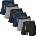 IGOLUMON Men's Bamboo Rayon Boxer Briefs 6-Pack - Breathable Comfort