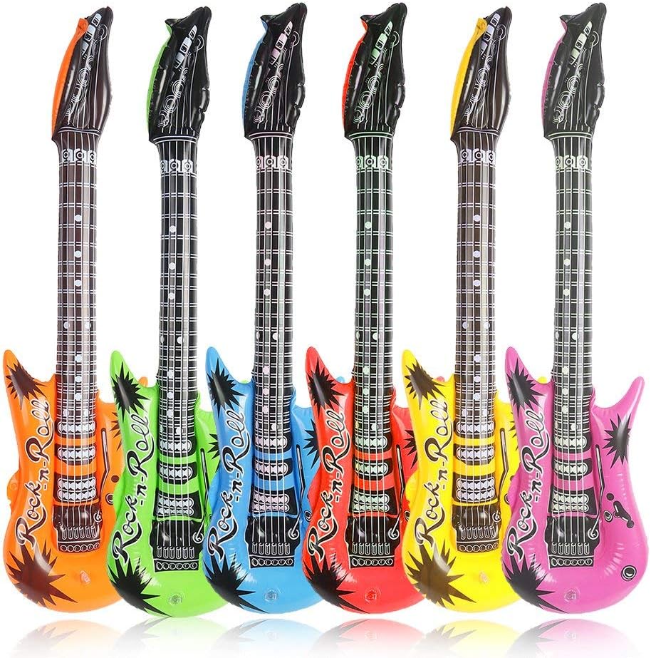 Inflatable Rock Star Guitar Toys - 12 Pack Fun for Kids Parties