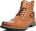 Bruno Marc Men's Motorcycle Combat Boots Zipper Biker Boot - Durable