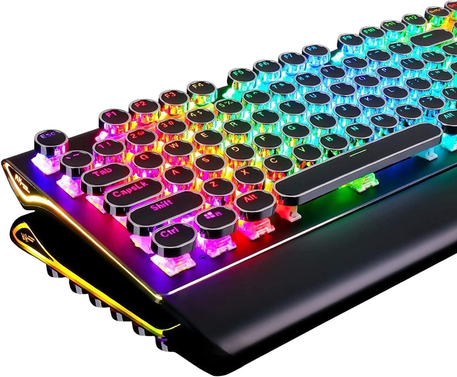 RK Typewriter Keyboard: Retro Style, RGB Backlit, Blue Switches