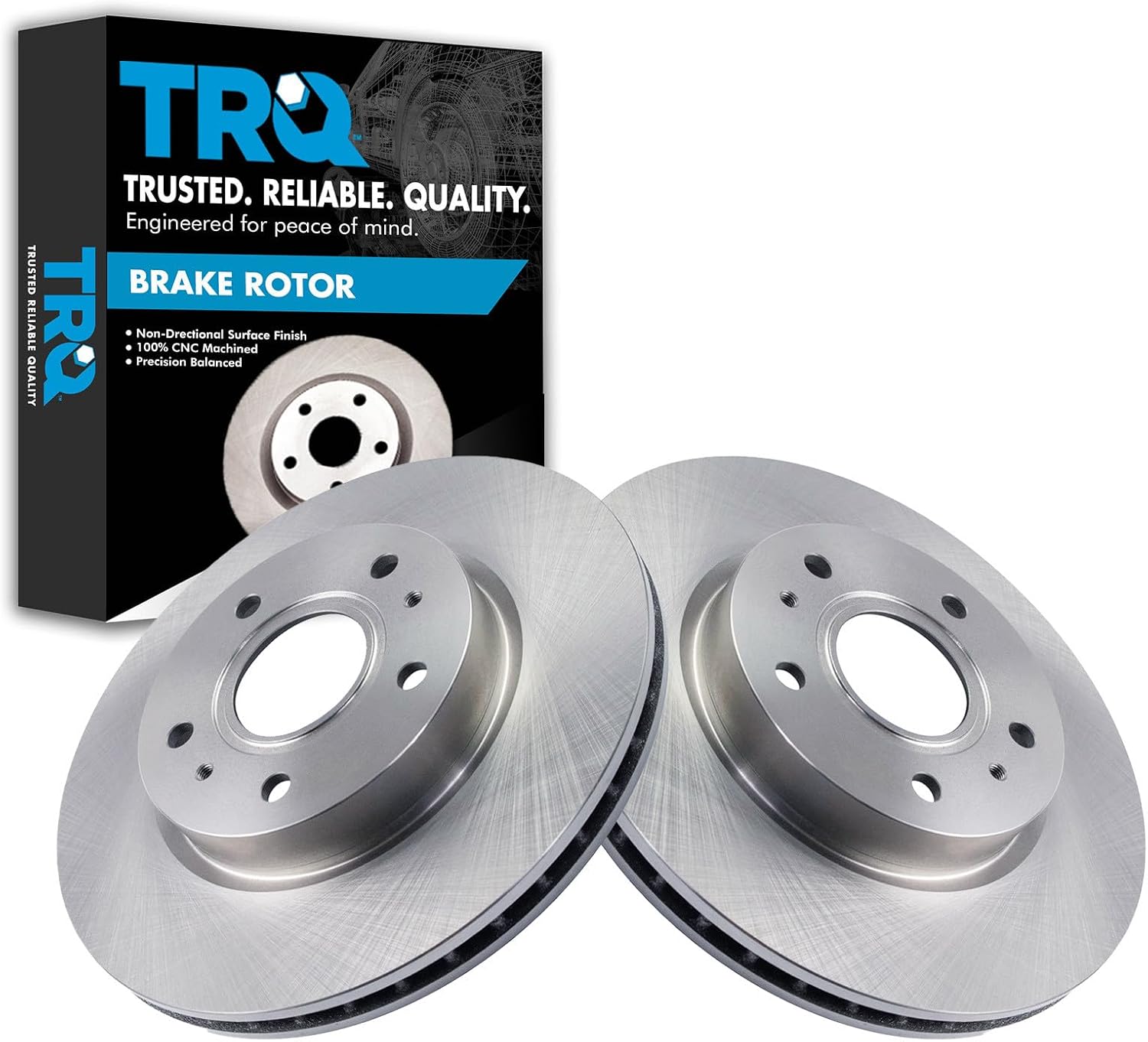 TRQ Front Brake Rotors Set Vented for 2007-2013 Suzuki SX4