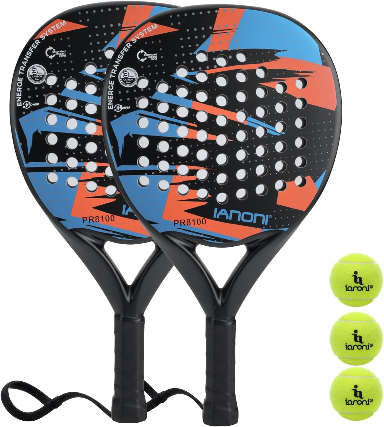 Padel Racket with Carbon Fiber Surface and EVA Foam Core