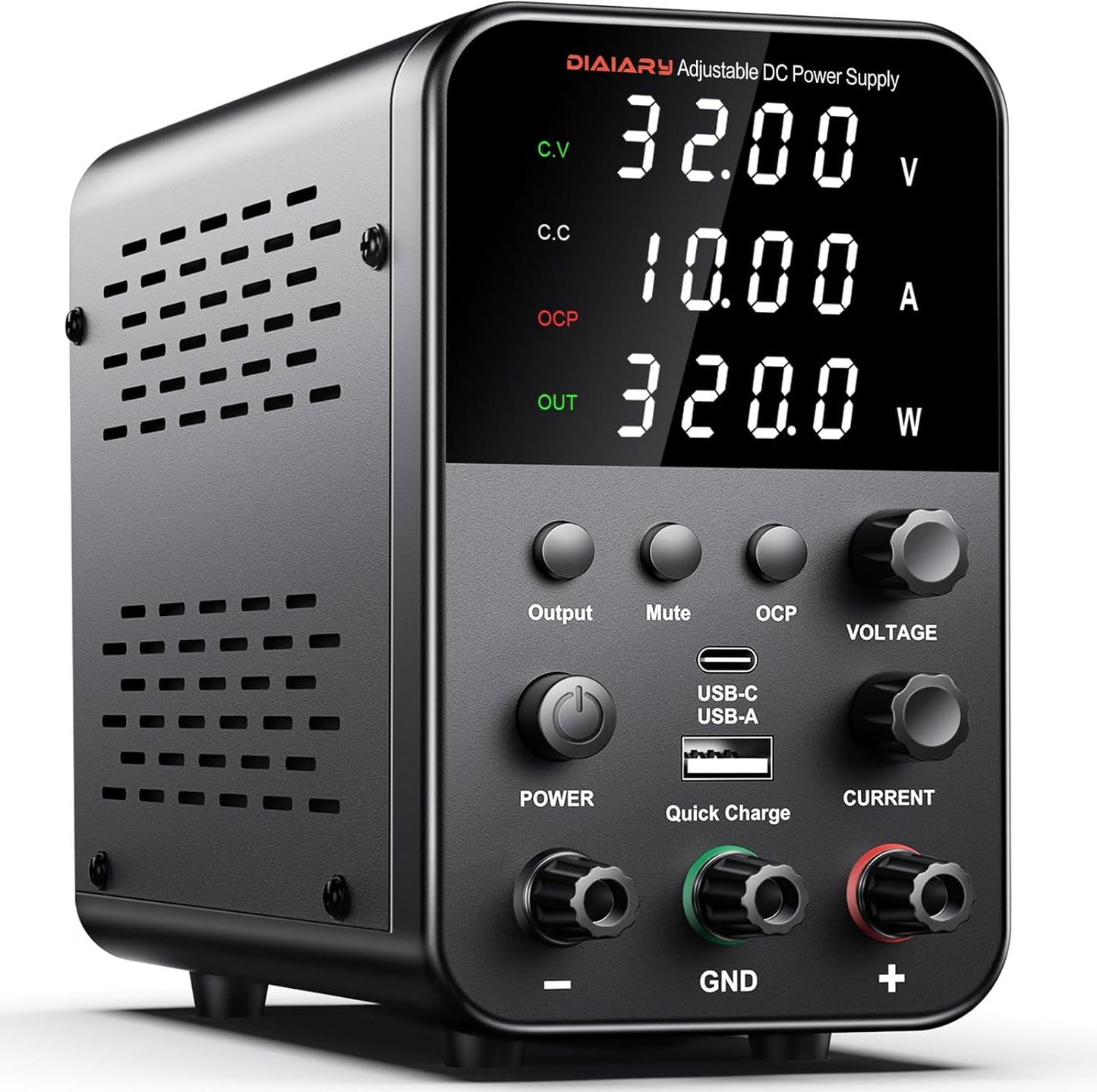 Versatile 32V 10A Bench Power Supply with Quick Charge