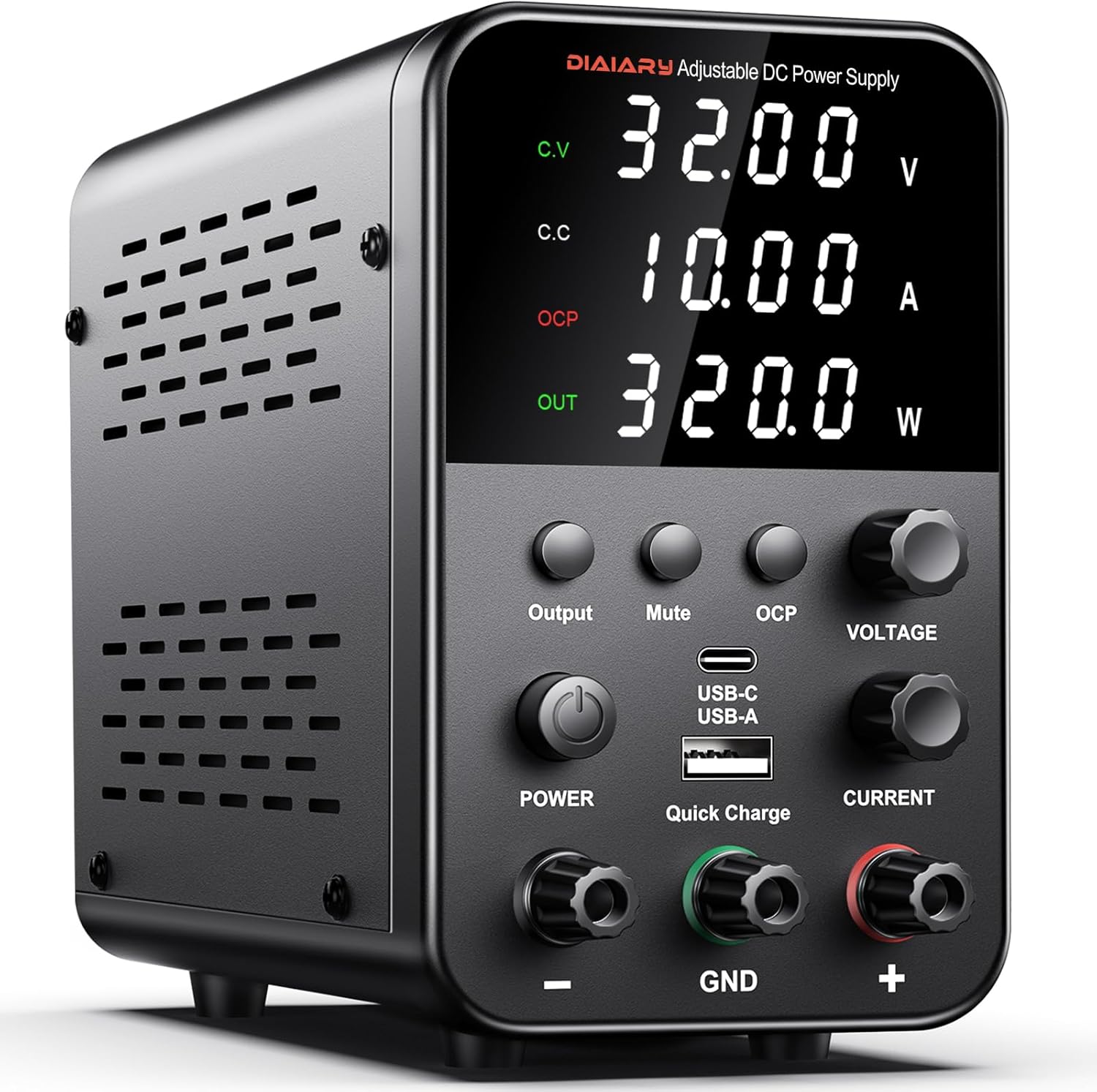 Versatile 32V 10A Bench Power Supply with Quick Charge