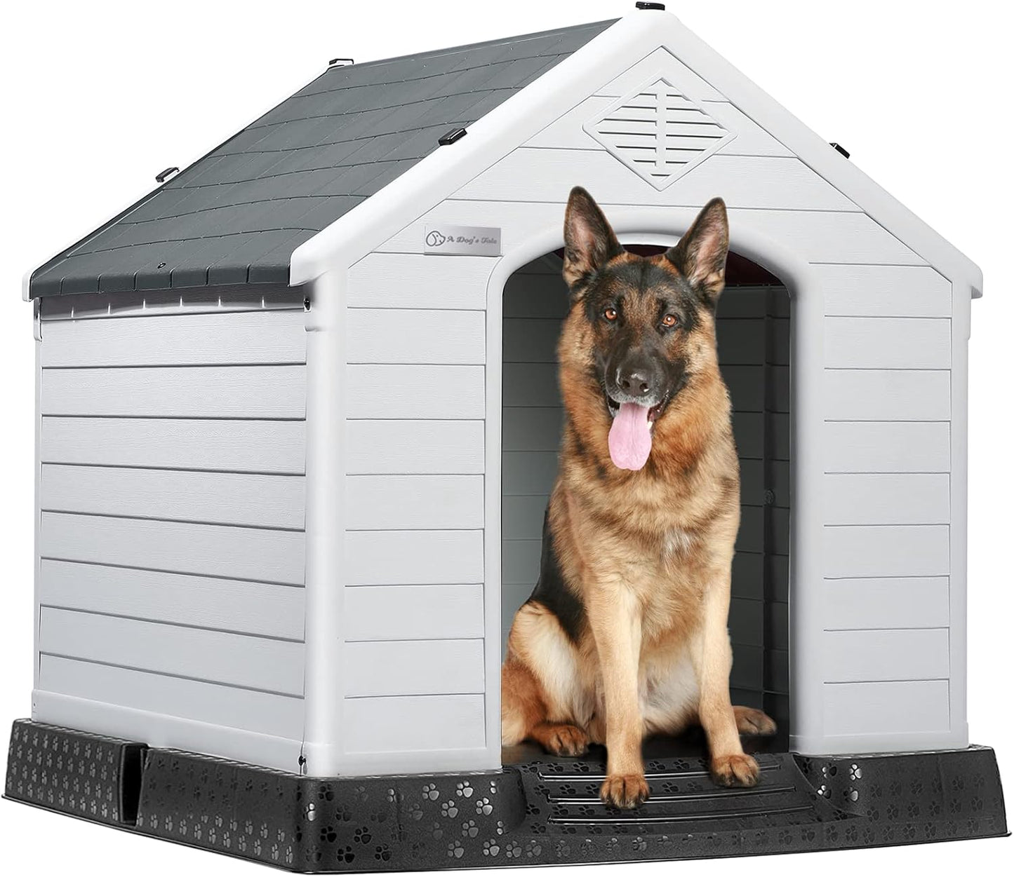 LEMBERI Waterproof Plastic Dog House for All Dog Sizes