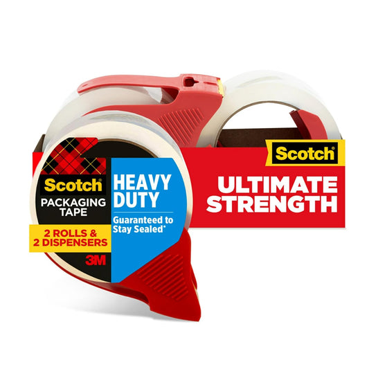 Scotch Heavy Duty Shipping Tape - Strong & Clear, 2 Rolls
