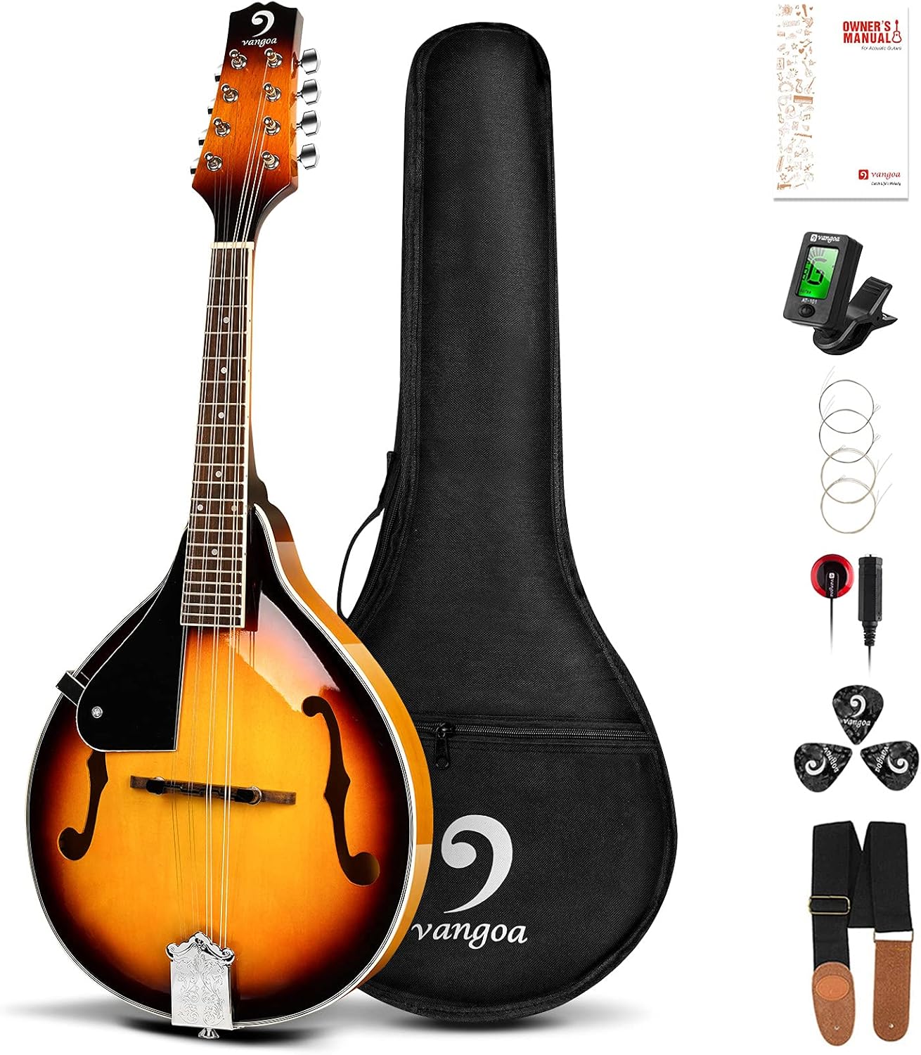 Vangoa Left-Handed Mandolin for Beginners with Ethereal Tone