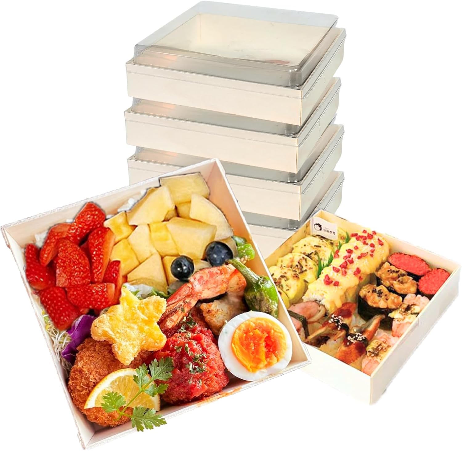 25 PCS Wooden Food Containers for Eco-Friendly Meal Storage