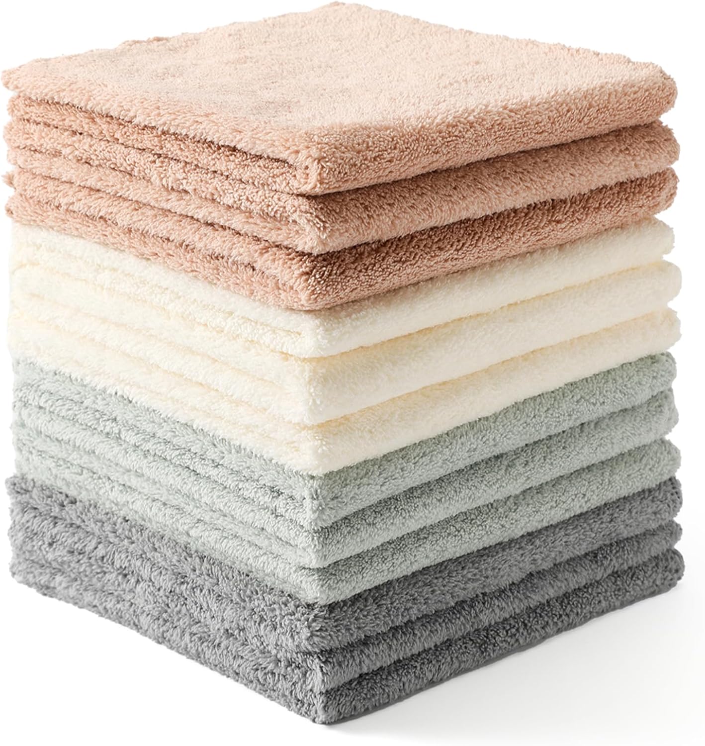 Neessno 12-Pack Microfiber Cleaning Cloths: Ultra Soft, Scratch-Free, Reusable Towels